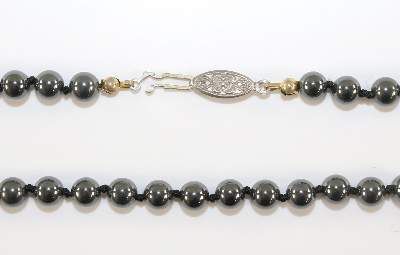 Große Abbildung Nr.2: 141-2794 Onyx- und Hämatitkette.: (Schmuck, Colliers)