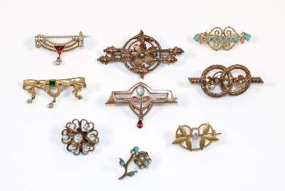 Große Abbildung Nr.1: 141-2811 Jugendstil Schmucksammlung.: (Schmuck)