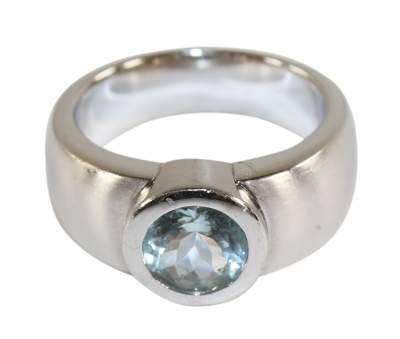 Große Abbildung Nr.1: 141-2827 Bandring mit Aquamarin.: (Schmuck, Ringe)
