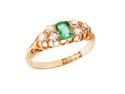 Große Abbildung Nr.1: 141-2844 Smaragdring.: (Schmuck, Ringe)