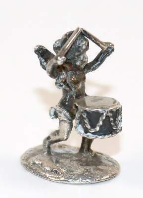 Große Abbildung Nr.1: 141-2873 Engel mit Trommel.: (Silber, Miniaturen)