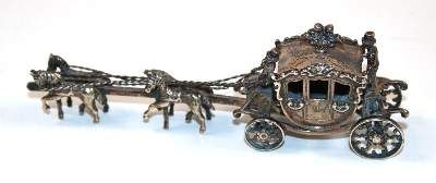 Große Abbildung Nr.2: 141-2874 Prächtige Pferdekutsche.: (Silber, Miniaturen)