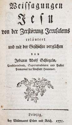 Große Abbildung Nr.1: 141-288 Schlegel,J.A.: (Alte Drucke, Handschriften und Theologie)