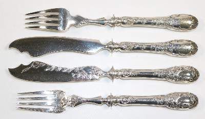 Große Abbildung Nr.3: 141-2893 Heilbronn, Fischbesteck.: (Silber, Versilbertes)