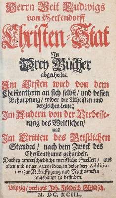 Große Abbildung Nr.1: 141-291 Seckendorff,V.L.v.: (Alte Drucke, Handschriften und Theologie)