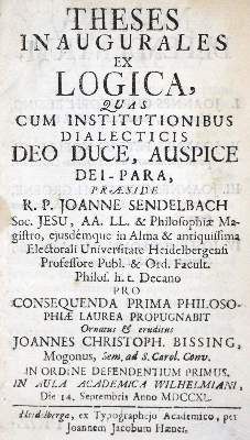 Große Abbildung Nr.1: 141-293 Sendelbach,J.: (Alte Drucke, Handschriften und Theologie)