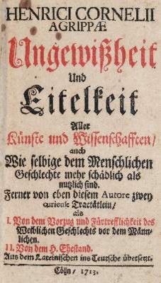 Große Abbildung Nr.1: 141-3 Agrippa von Nettesheim,H.C.: (Alte Drucke, Handschriften und Theologie)