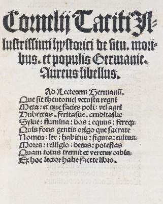 Große Abbildung Nr.1: 141-312 Tacitus,C.: (Alte Drucke, Handschriften und Theologie)