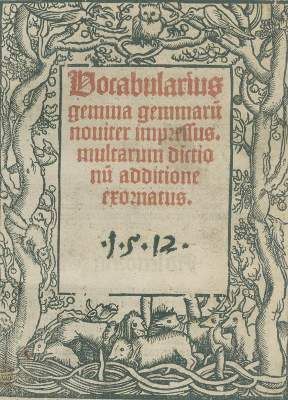 Große Abbildung Nr.1: 141-329 Vocabularius: (Alte Drucke, Handschriften und Theologie)
