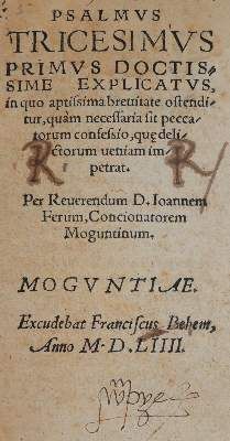Große Abbildung Nr.1: 141-336 Wild (Ferus),J.: (Alte Drucke, Handschriften und Theologie)