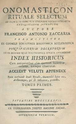 Große Abbildung Nr.1: 141-338 Zaccaria,F.A.: (Alte Drucke, Handschriften und Theologie)