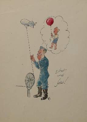 Große Abbildung Nr.1: 141-3401 Graphikkonvolut: (Künstlergraphik, Aeronautik, Zeppelin)