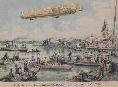 Große Abbildung Nr.5: 141-3402 Graphikkonvolut: (Künstlergraphik, Aeronautik, Zeppelin)