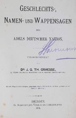 Große Abbildung Nr.1: 141-342 Graesse,J.G.T.: (Genealogie und Heraldik)