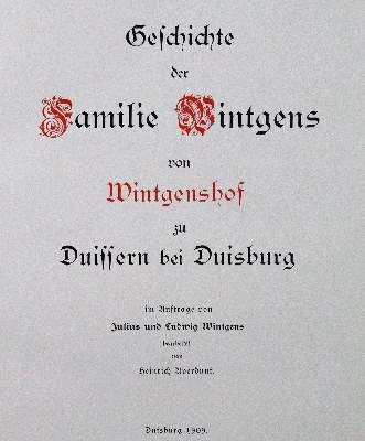 Große Abbildung Nr.1: 141-347 Averdunk,H.: (Genealogie und Heraldik, Wintgens)