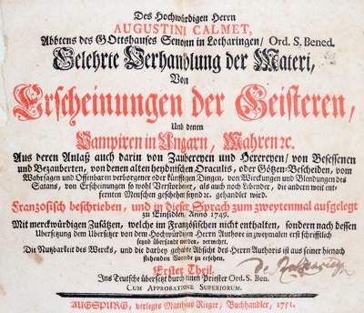 Große Abbildung Nr.1: 141-377 Calmet,A.: (Grenzwissenschaften und Okkultismus)