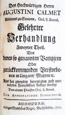 Große Abbildung Nr.2: 141-377 Calmet,A.: (Grenzwissenschaften und Okkultismus)