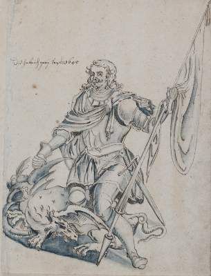 Große Abbildung Nr.1: 141-3789 Heiliger Georg: (Künstlergraphik)