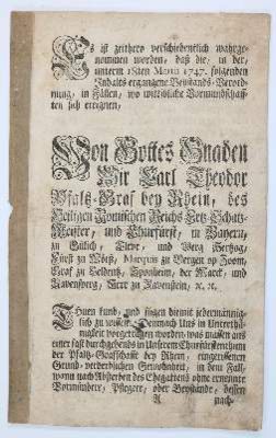 Große Abbildung Nr.10: 141-413 Churfürstlich Pfalz Bey Rhein,: (Juridica und Kriminologie, Pfalz)