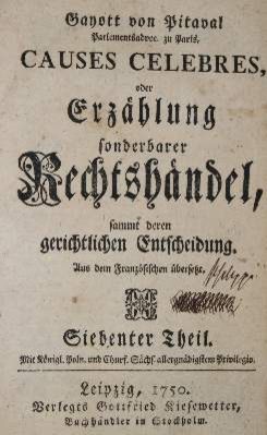 Große Abbildung Nr.1: 141-414 Pitaval.: (Juridica und Kriminologie)