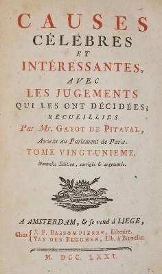 Große Abbildung Nr.1: 141-415 Pitaval,F.G.de.: (Juridica und Kriminologie)