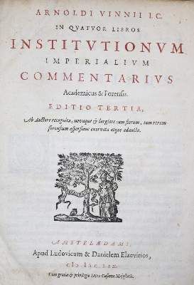 Große Abbildung Nr.1: 141-421 Vinnius,A.: (Juridica und Kriminologie)