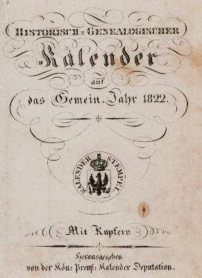 Große Abbildung Nr.1: 141-424 Historisch-genealogischer Kalender: (Kalender)