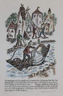 Große Abbildung Nr.7: 141-4409 Schildbürger, Die.: (Künstlergraphik)