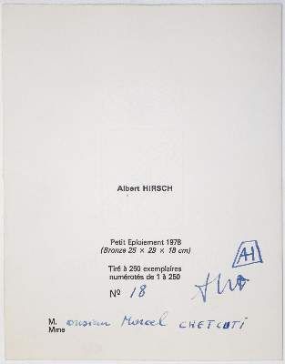 Große Abbildung Nr.9: 141-4453 Hirsch, Albert: (Künstlergraphik, Skulpturen - Plastiken)