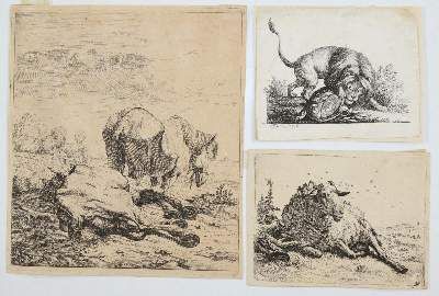 Große Abbildung Nr.14: 141-4519 Tiere und Landschaften.: (Künstlergraphik)
