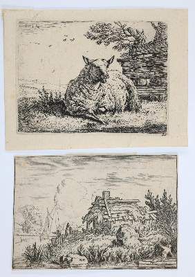 Große Abbildung Nr.6: 141-4519 Tiere und Landschaften.: (Künstlergraphik)
