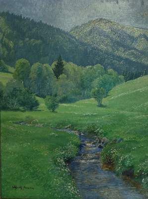 Große Abbildung Nr.1: 141-4602 Wiesenlandschaft: (Künstlergraphik)