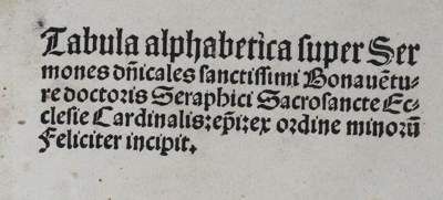 Große Abbildung Nr.1: 141-47 Bonaventura Sanctus.: (Alte Drucke, Handschriften und Theologie)