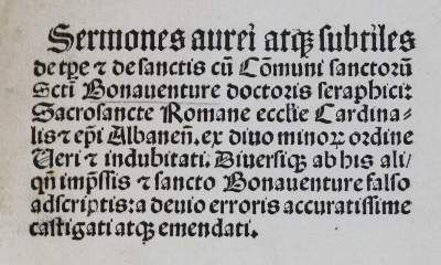Große Abbildung Nr.2: 141-47 Bonaventura Sanctus.: (Alte Drucke, Handschriften und Theologie)