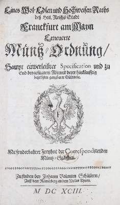 Große Abbildung Nr.1: 141-502 Münz-Ordnung.: (Numismatik u. Siegelkunde)