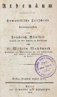 Große Abbildung Nr.1: 141-556 Günther,F. u. W.Wachsmuth (Hrsg.).: (Zeitschriften und Zeitungen)