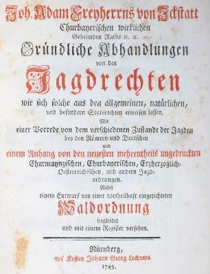 Große Abbildung Nr.1: 141-569 Ickstatt,J.A.v.: (Jagd)
