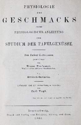 Große Abbildung Nr.1: 141-573 Brillat-Savarin,(J.A.).: (Küche und Haushalt, Gastrosophie)
