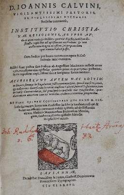 Große Abbildung Nr.1: 141-60 Calvin,J.: (Alte Drucke, Handschriften und Theologie)