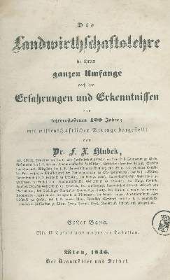 Große Abbildung Nr.1: 141-614 Hlubek,F.X.: (Land- und Forstwirtschaft, Landwirtschaft)