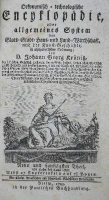 Große Abbildung Nr.1: 141-615 Krünitz,J.G.: (Land- und Forstwirtschaft, Landwirtschaft, Landgut)