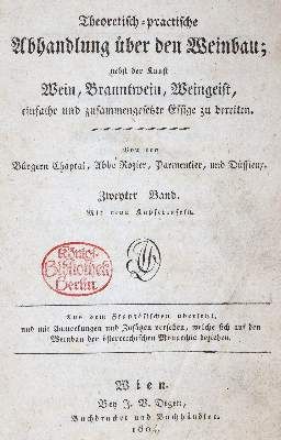 Große Abbildung Nr.3: 141-627 Parmentier,A.A. u.a.: (Land- und Forstwirtschaft, Wein und Weinbau)