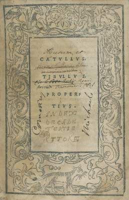 Große Abbildung Nr.1: 141-63 Catullus,G.V., A.Tibullus u. S.Propertius.: (Alte Drucke, Handschriften und Theologie)