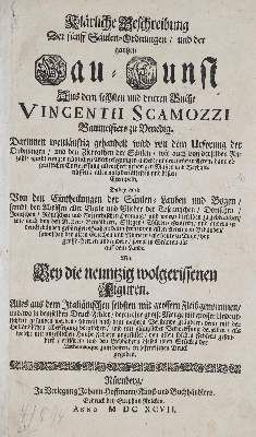 Große Abbildung Nr.1: 141-652 Scamozzi,V.: (Architektur)