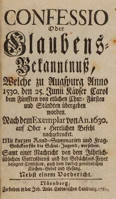 Große Abbildung Nr.1: 141-73 Confessio: (Alte Drucke, Handschriften und Theologie)