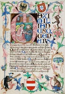 Große Abbildung Nr.1: 141-791 Lehrbuch für Maximilian I.: (Faksimile)