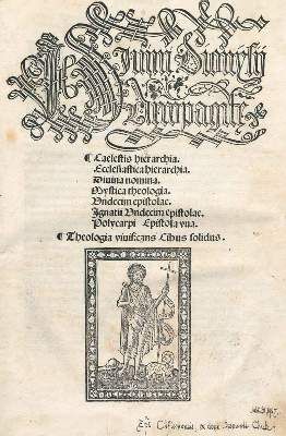 Große Abbildung Nr.2: 141-80 Dionysius Areopagita.: (Alte Drucke, Handschriften und Theologie)