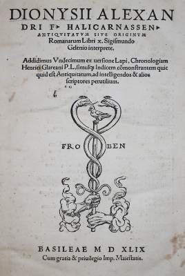 Große Abbildung Nr.1: 141-81 Dionysius Halicarnassensis.: (Alte Drucke, Handschriften und Theologie)