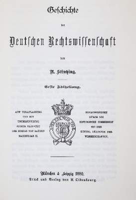 Große Abbildung Nr.1: 141-818 Stintzing,R. u. E.Landsberg.: (Juridica und Kriminologie)