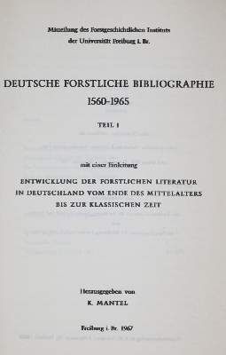 Große Abbildung Nr.1: 141-819 Mantel,K. (Hrsg.).: (Land- und Forstwirtschaft)
